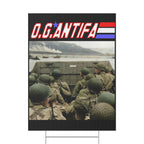 Original Antifa 18" X 24" Plastic Protest Yard Sign w/Wire Stand