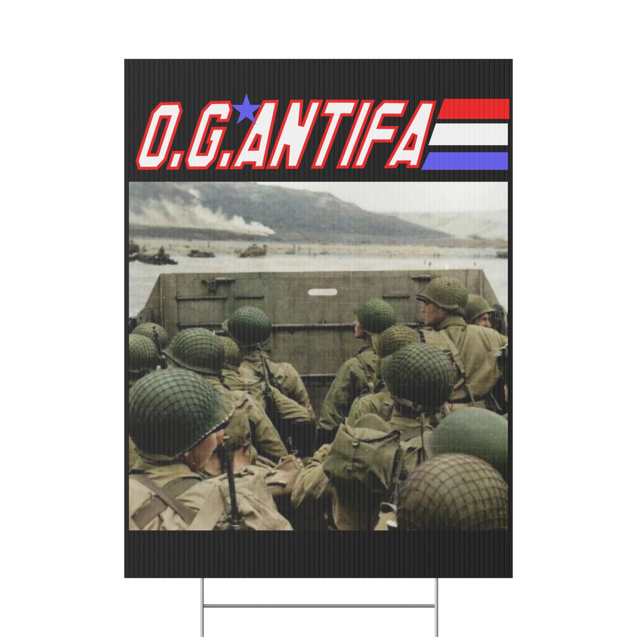 Original Antifa 18" X 24" Plastic Protest Yard Sign w/Wire Stand