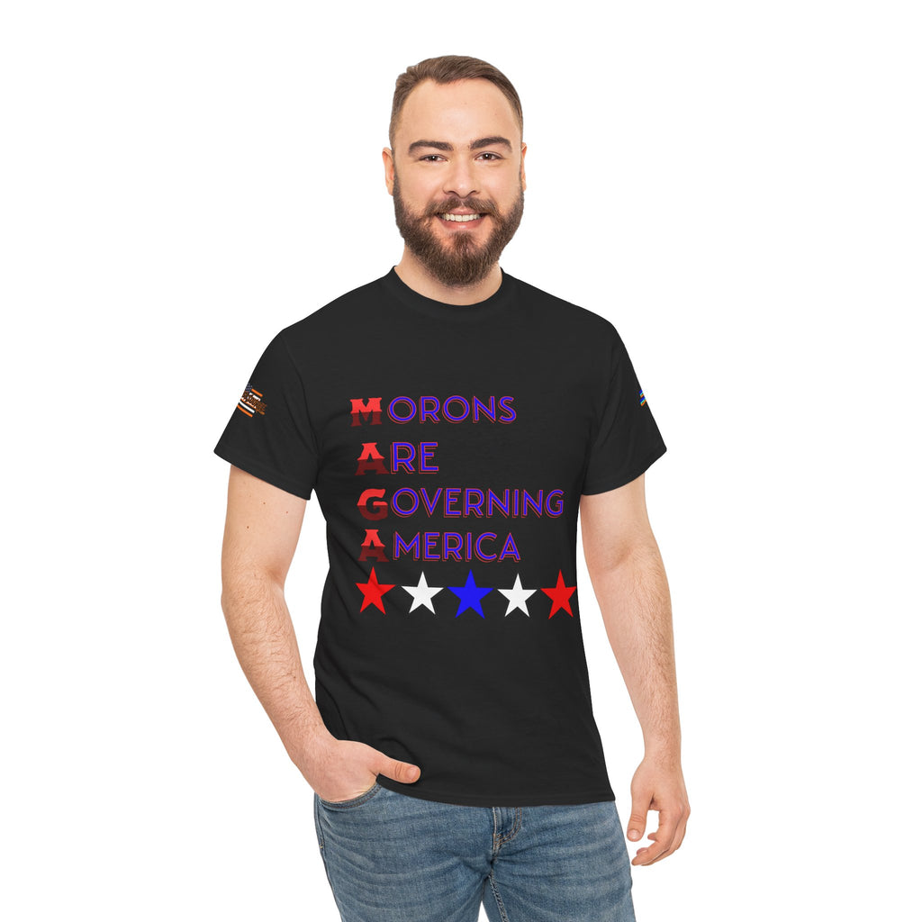 Morons Are Governing America Unisex Heavy Cotton Gildan Tee, Casual Wear, Gift for Activists, Comfortable Protest Wear