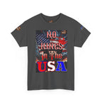 No Kings in the USA Unisex Heavy Cotton Gildan Tee, Casual Wear, Gift for Activists, Comfortable Protest Wear