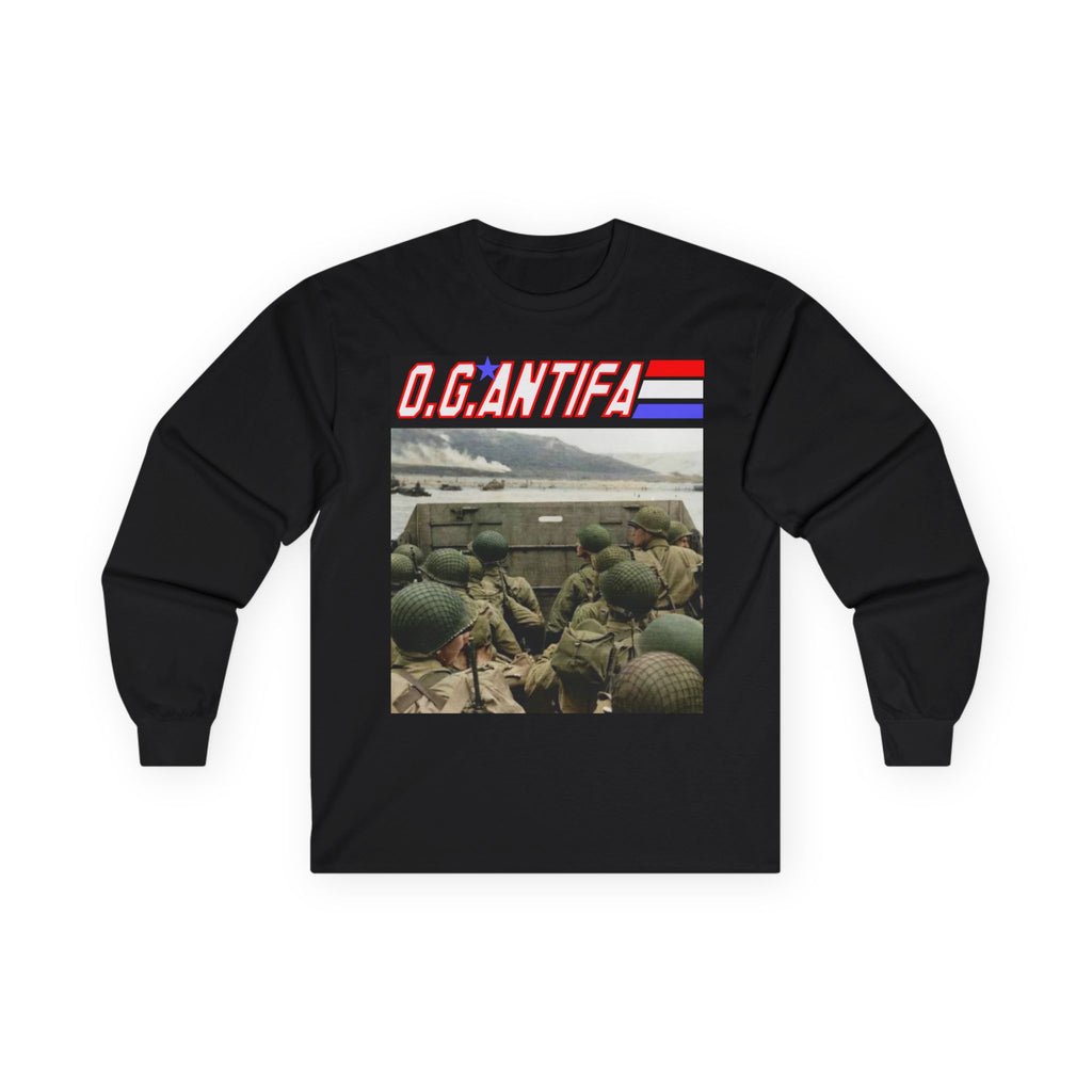 Original Antifa Long Sleeve Cotton Gildan Tee