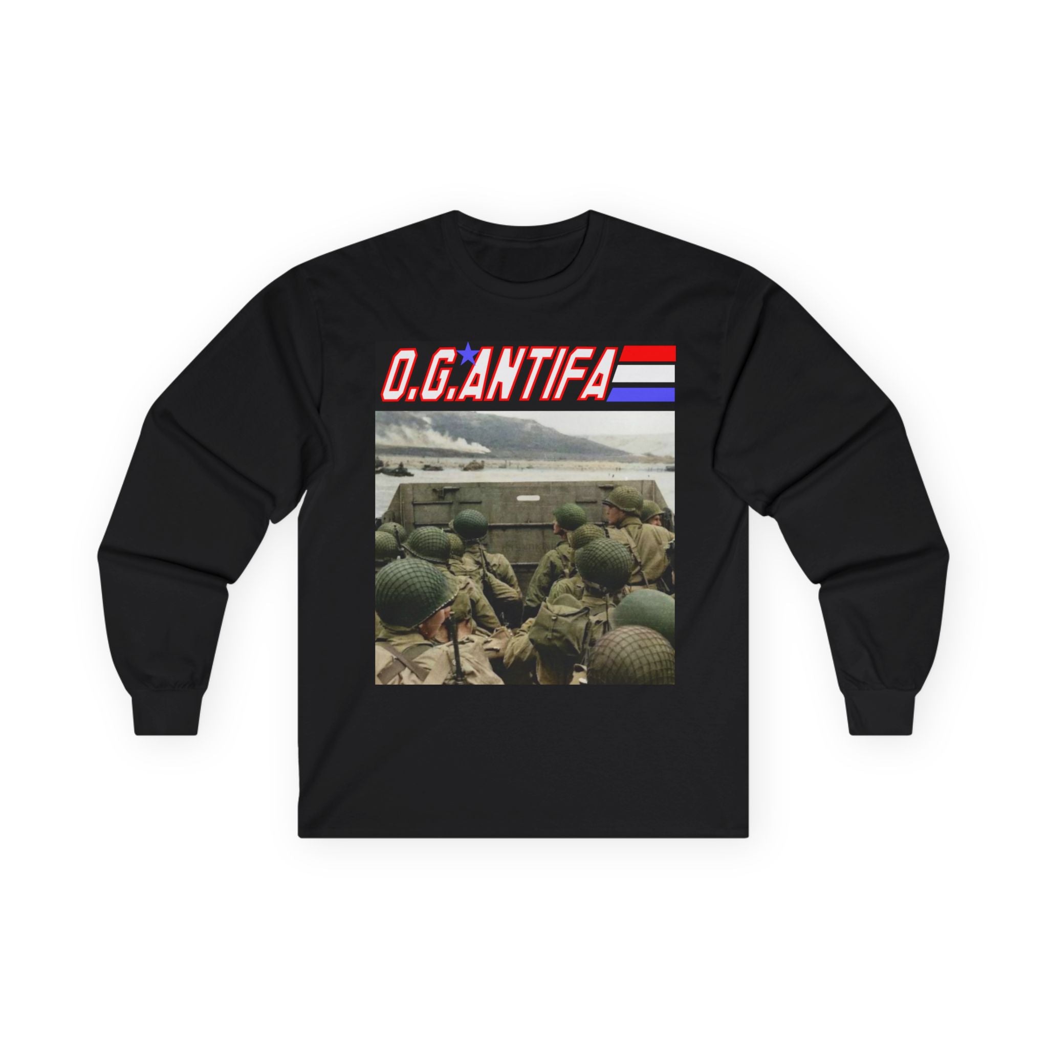 Original Antifa Long Sleeve Cotton Gildan Tee