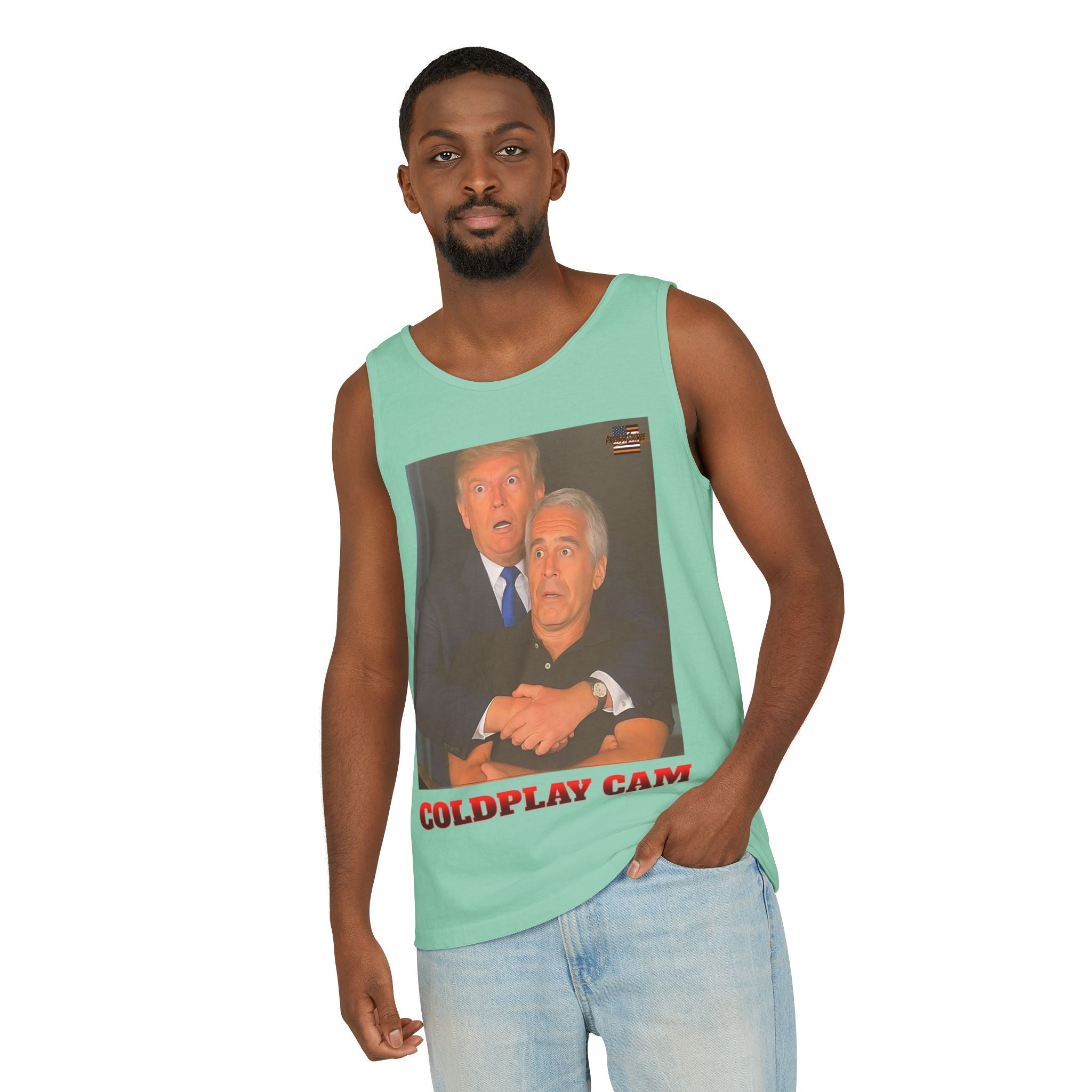 Trump and Epstein Coldplay Cam Unisex Cotton Tank Top
