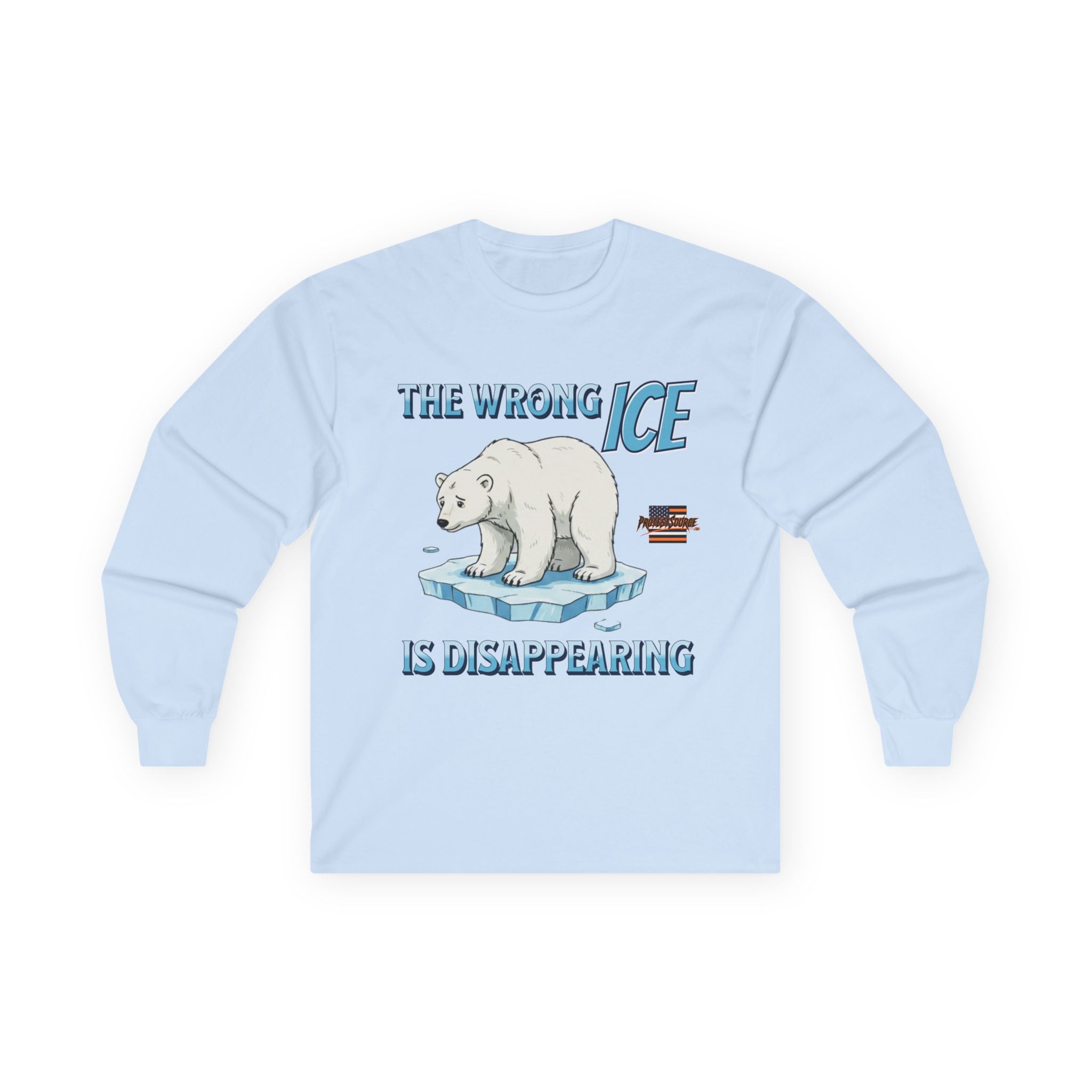 The Wrong ICE is Disappearing Long Sleeve Cotton Gildan Tee