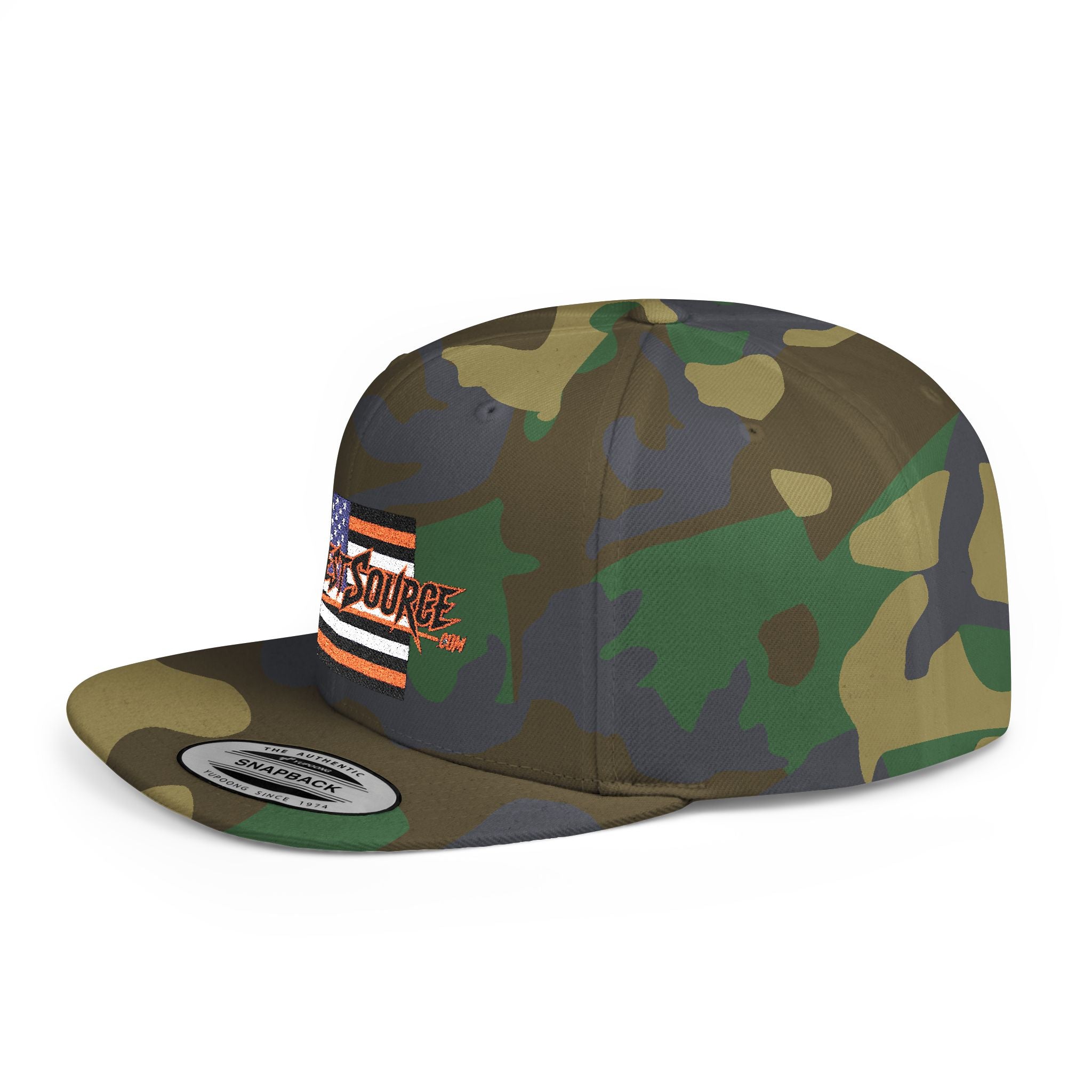 Protest Source Flat Bill Embroidered Snapback Hat, Protest Wear, Gift for Activists, Unisex One Size Fits All