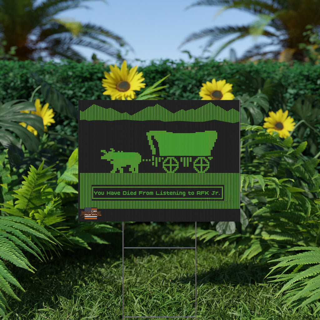 RFK Jr. Kills 24"X18" Plastic Protest Yard Sign w/Wire Stand