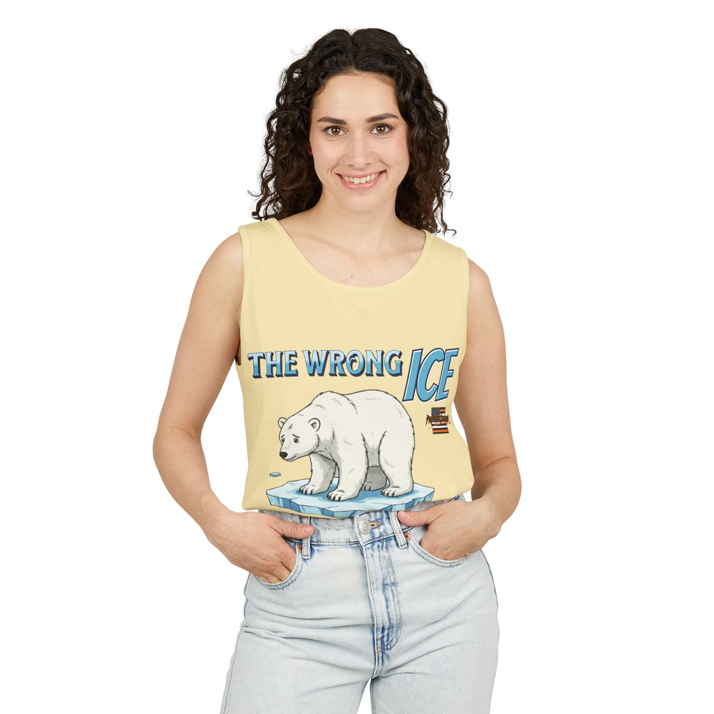 The Wrong ICE is Disappearing Unisex Cotton Tank Top