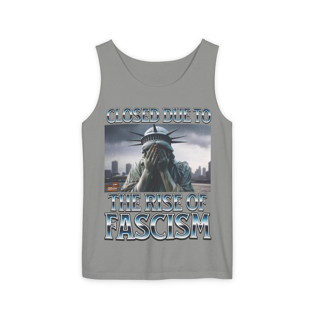 Closed Due to the Rise of Fascism Unisex Cotton Tank Top