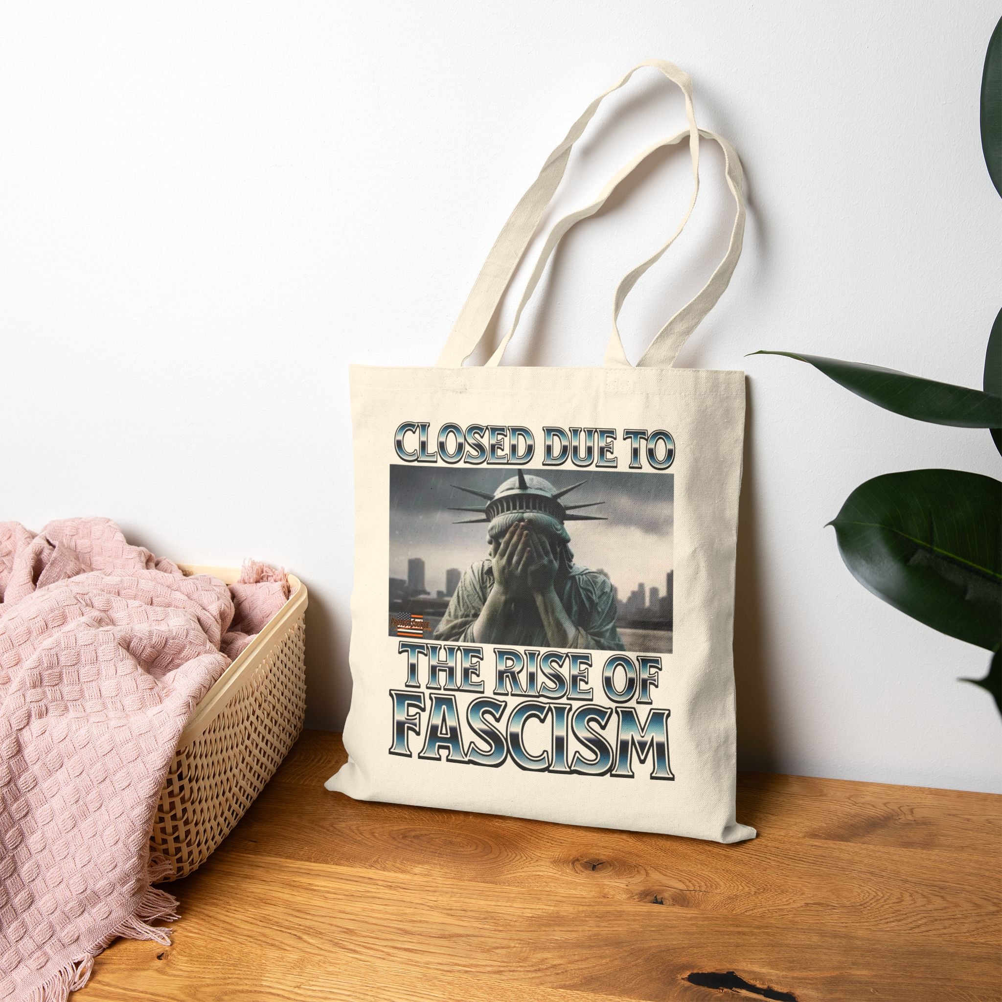 Closed Due to the Rise of Fascism Cotton Canvas Tote Bag