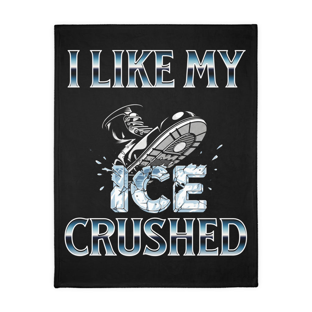 I Like My ICE Crushed Protest-Themed 60" x 80" Velveteen Microfiber Blanket, Cozy, Soft Warmth for Activists, Great for Rallies, Home Decor, Gifting