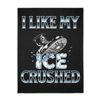 I Like My ICE Crushed Protest-Themed 60" x 80" Velveteen Microfiber Blanket, Cozy, Soft Warmth for Activists, Great for Rallies, Home Decor, Gifting