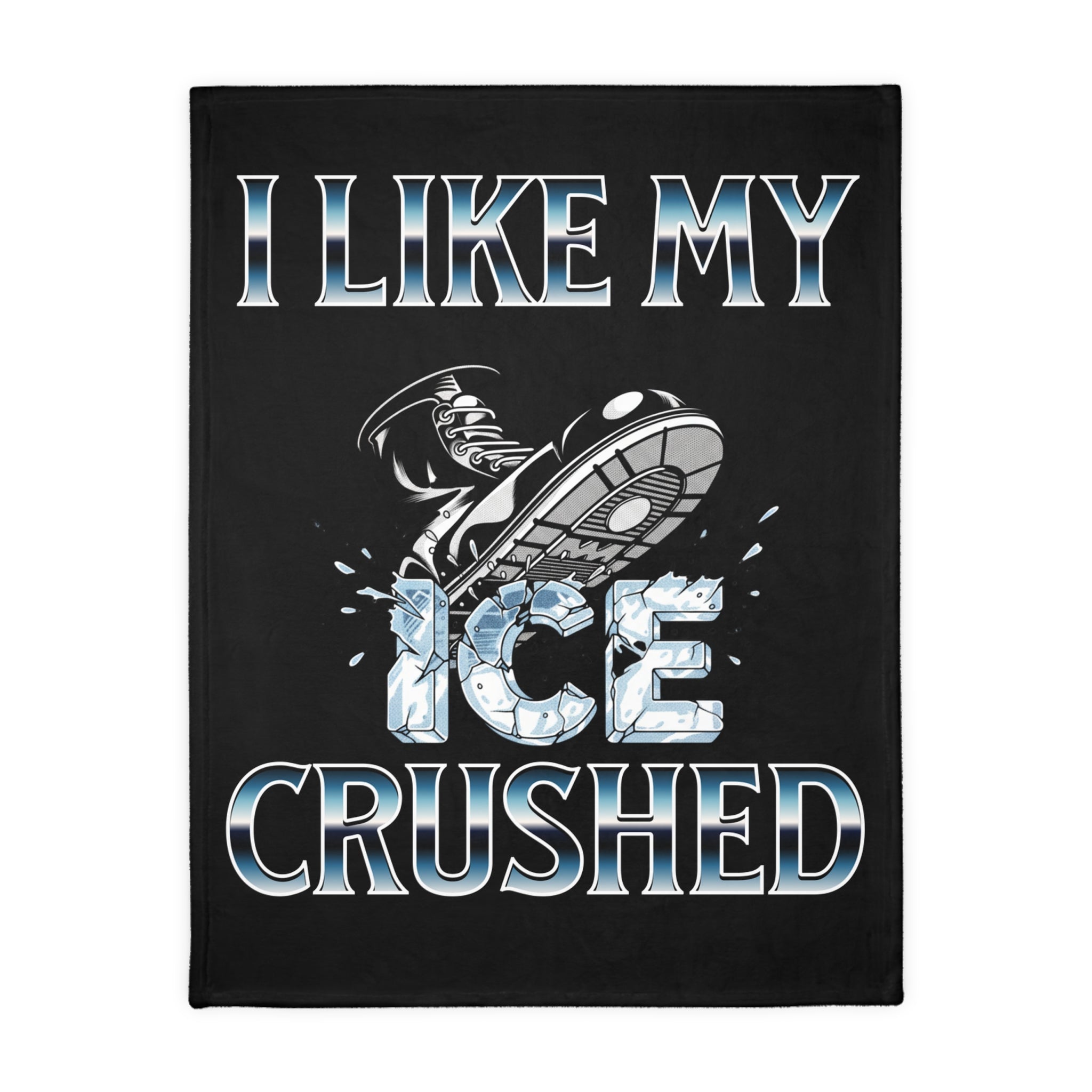 I Like My ICE Crushed Protest-Themed 60" x 80" Velveteen Microfiber Blanket, Cozy, Soft Warmth for Activists, Great for Rallies, Home Decor, Gifting
