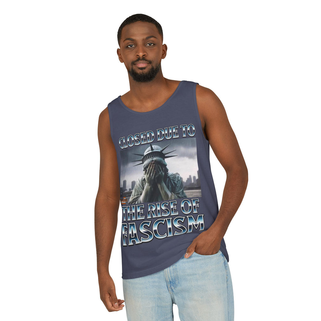 Closed Due to the Rise of Fascism Unisex Cotton Tank Top