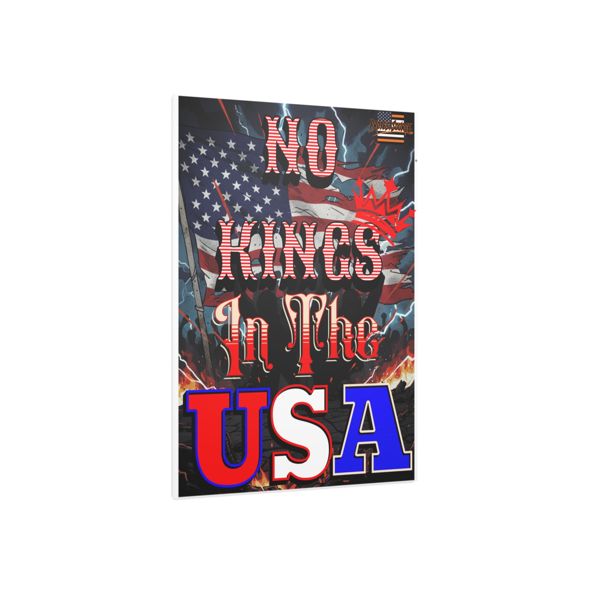 No Kings in the USA Protest Sign, Durable Foam Board Art, Framable for Home, Unique Decor, Wall Art, Civil Rights Awareness, Gift for Activists