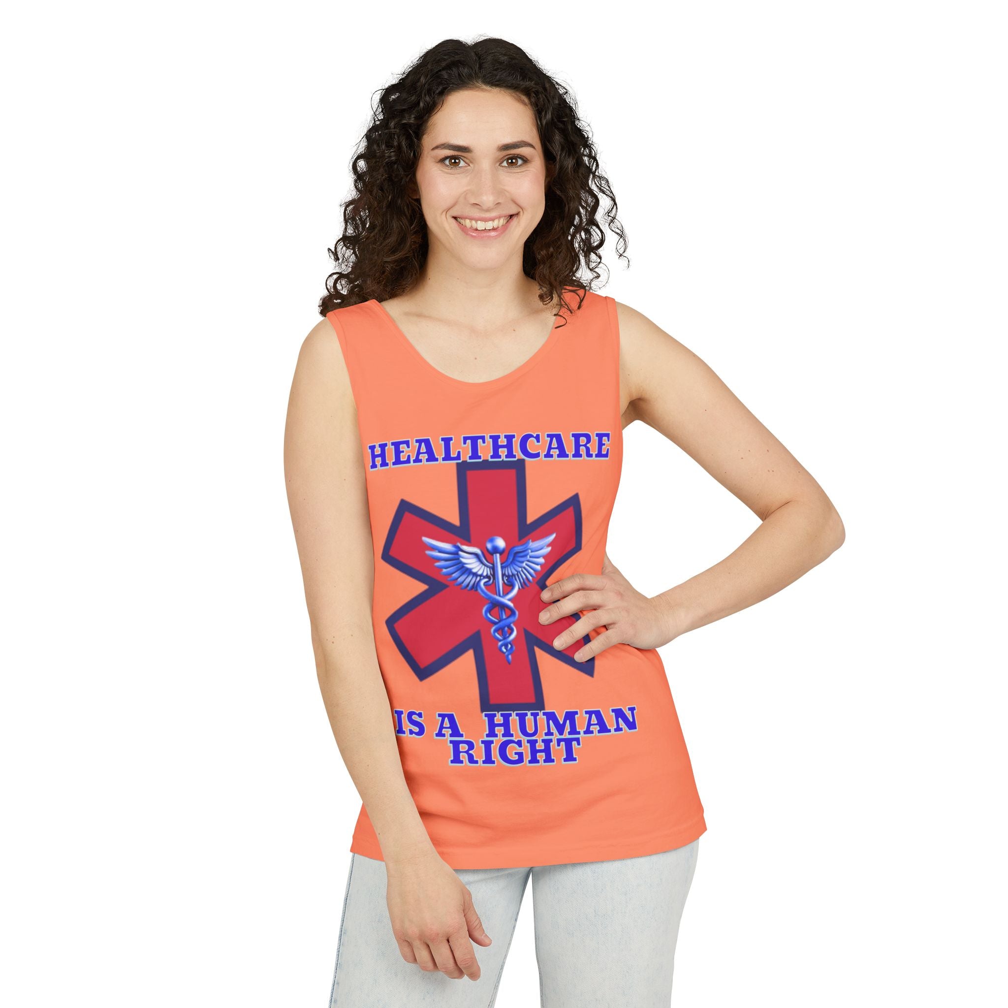 Healthcare is a Human Right Unisex Cotton Tank Top