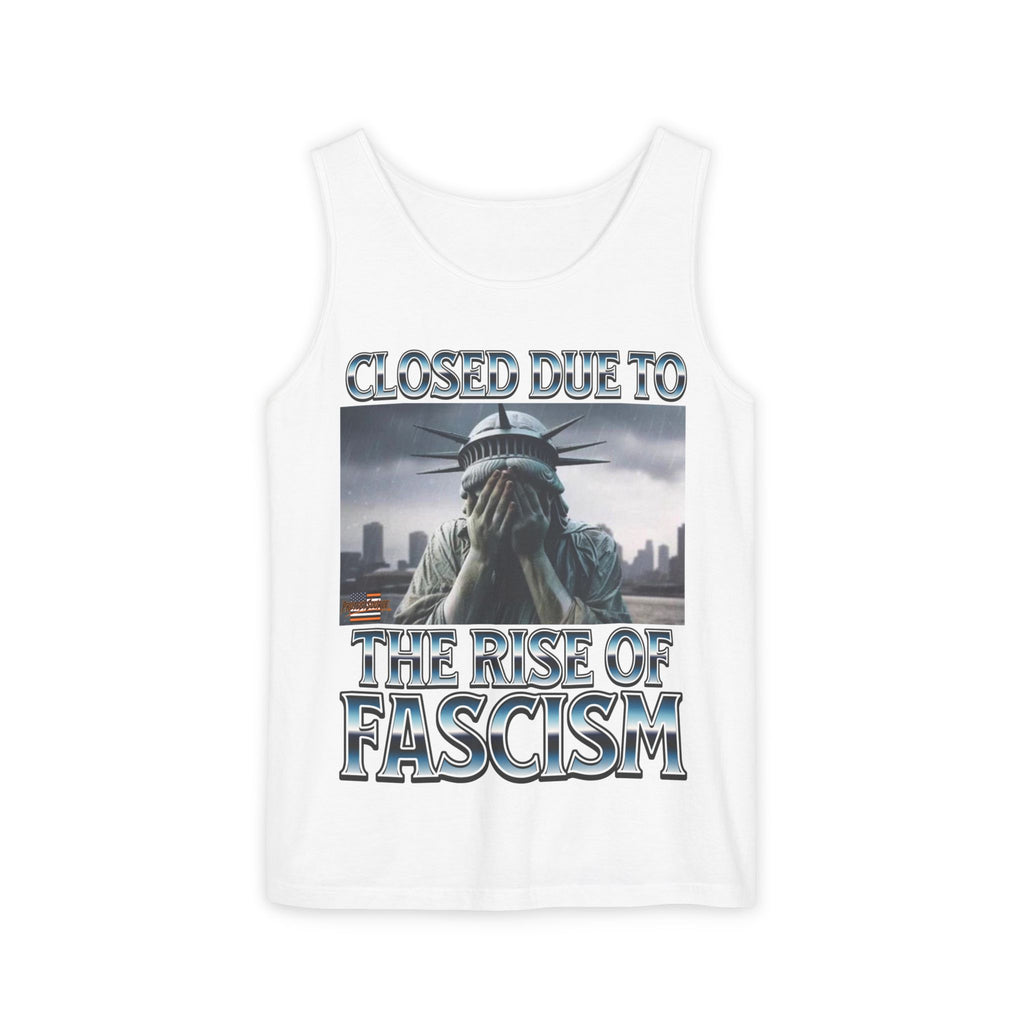 Closed Due to the Rise of Fascism Unisex Cotton Tank Top