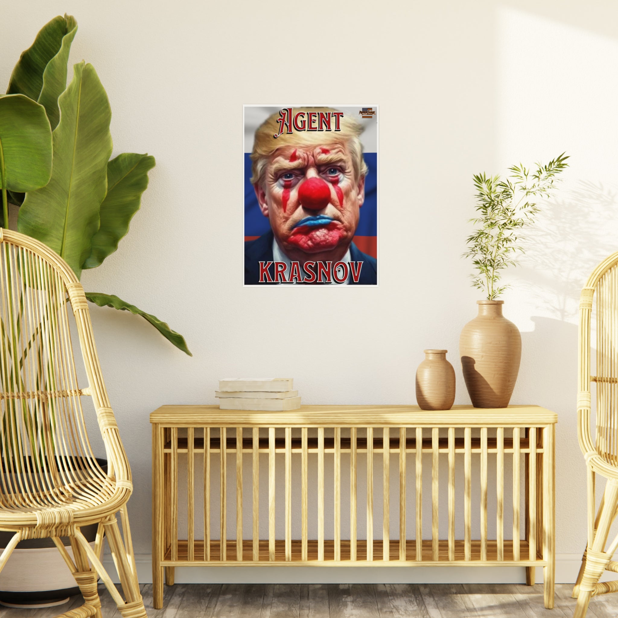 Agent Krasnov Protest Sign, Durable Foam Board Art, Framable for Home, Unique Decor, Wall Art, Civil Rights Awareness, Gift for Activists