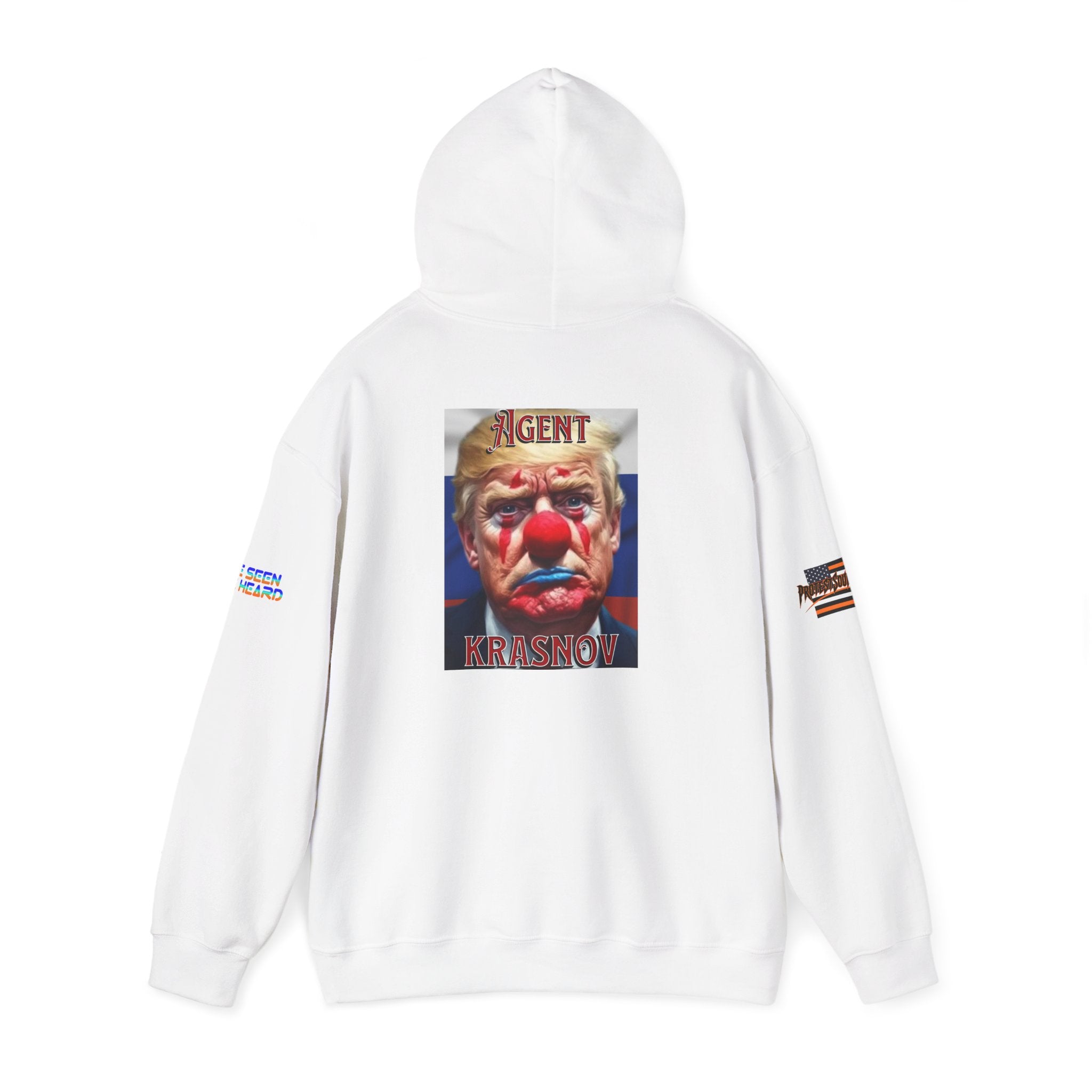 Agent Krasnov Unisex Heavy Blend Gildan Hoodie Sweatshirt, Casual Wear, Gift for Activists, Comfortable Protest Wear