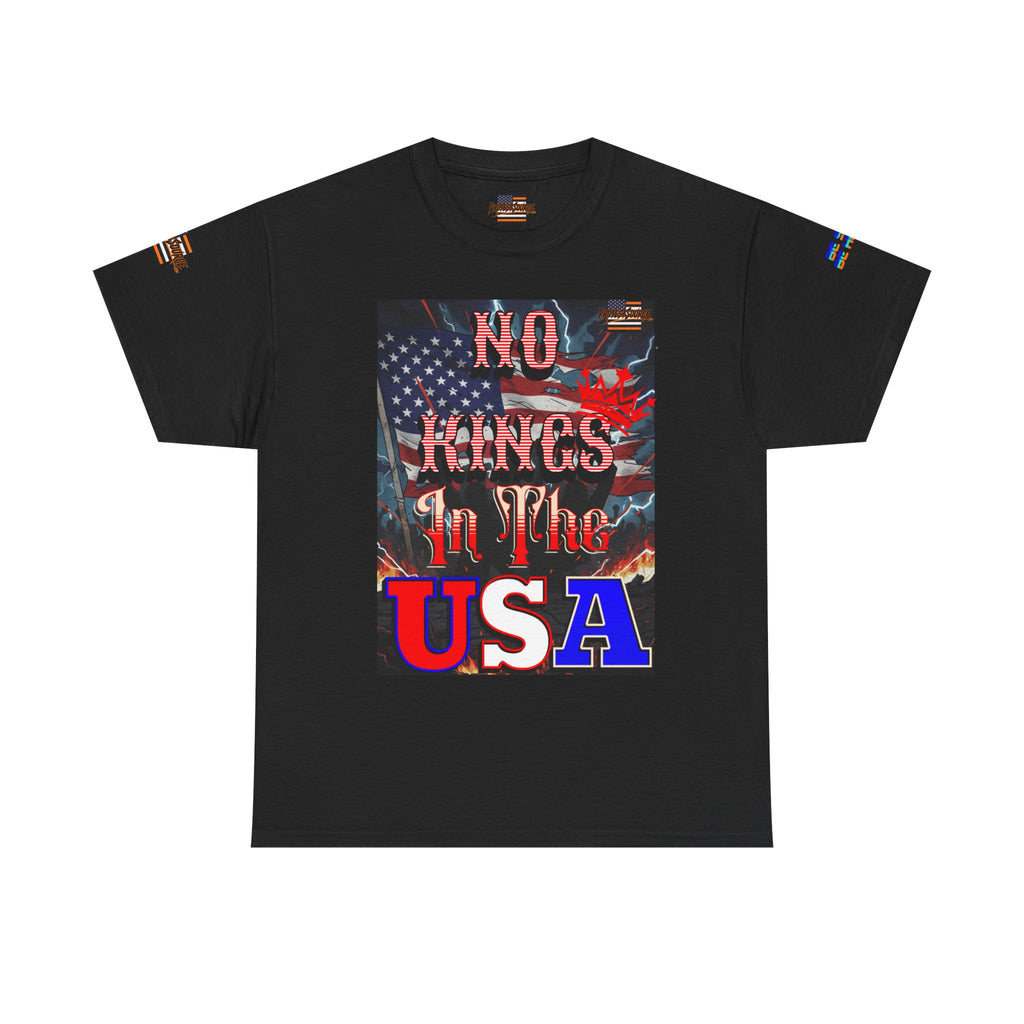No Kings in the USA Unisex Heavy Cotton Gildan Tee, Casual Wear, Gift for Activists, Comfortable Protest Wear