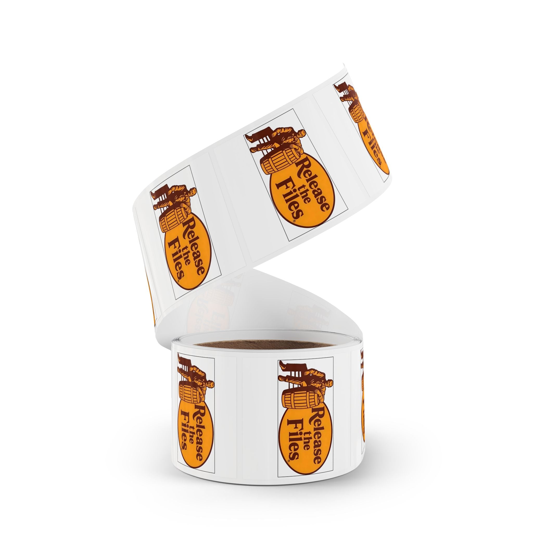 Release the Files Square Sticker Label Rolls