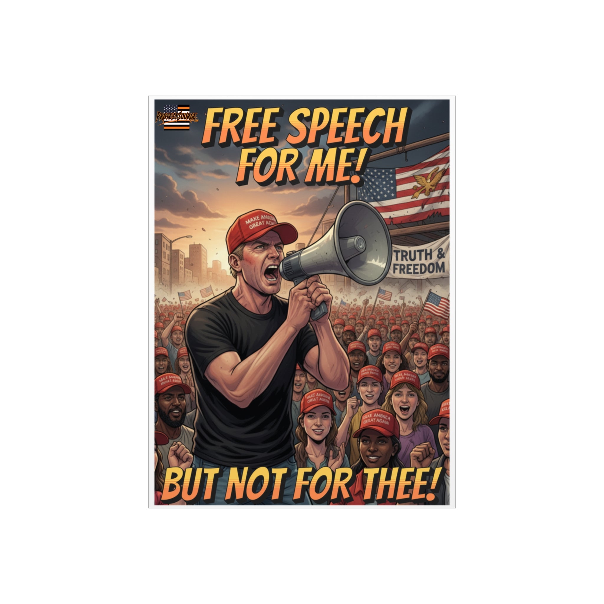 Free Speech For Me But Not For Thee Protest Sign, Durable Foam Board Art, Framable for Home, Unique Decor, Wall Art, Civil Rights Awareness, Gift for Activists