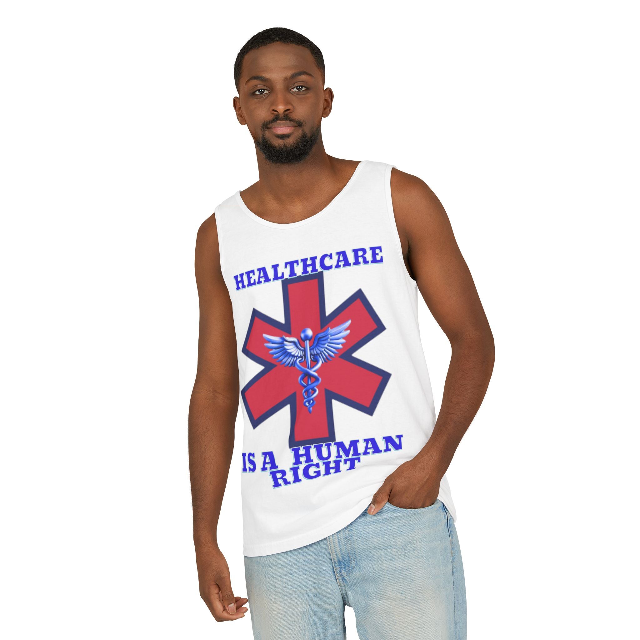 Healthcare is a Human Right Unisex Cotton Tank Top