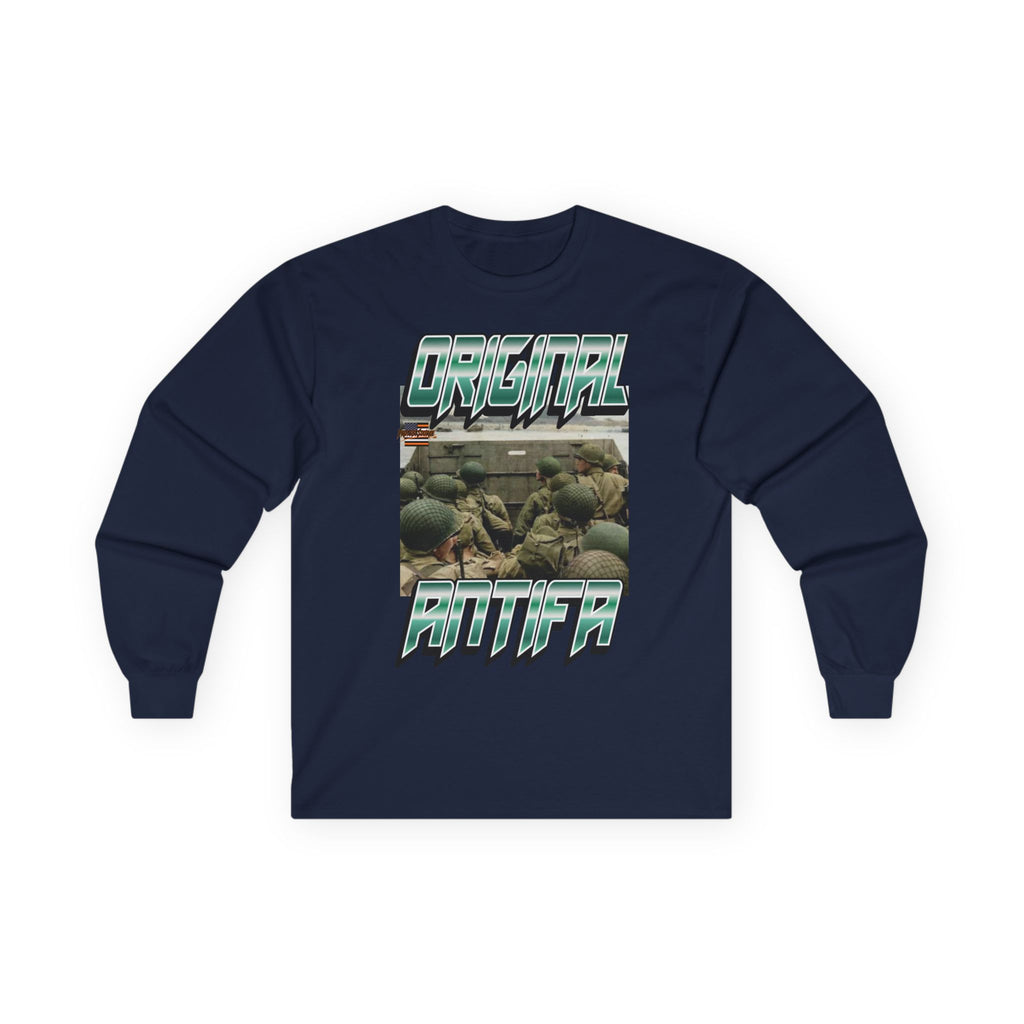 Original Antifa Long Sleeve Cotton Gildan Tee