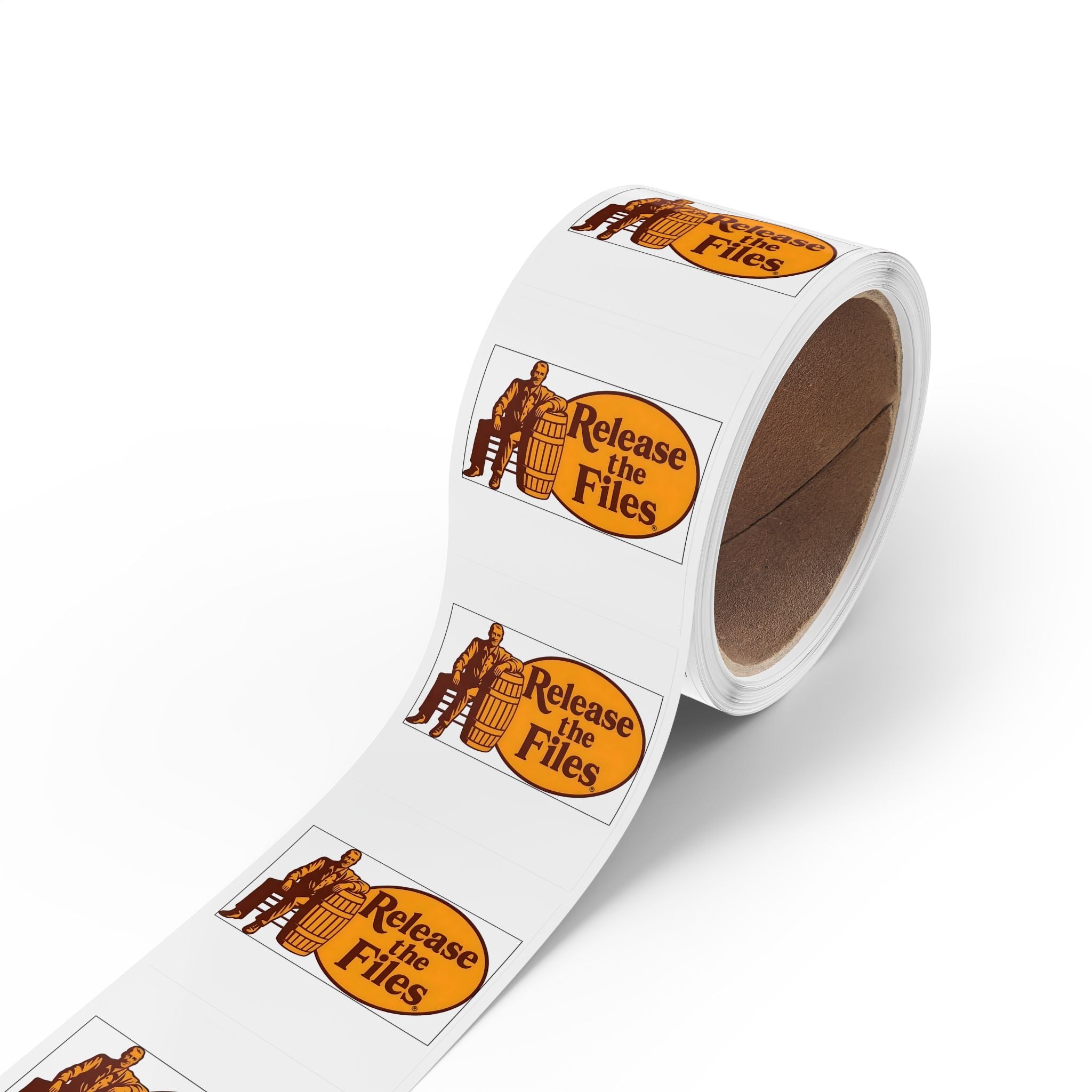 Release the Files Square Sticker Label Rolls