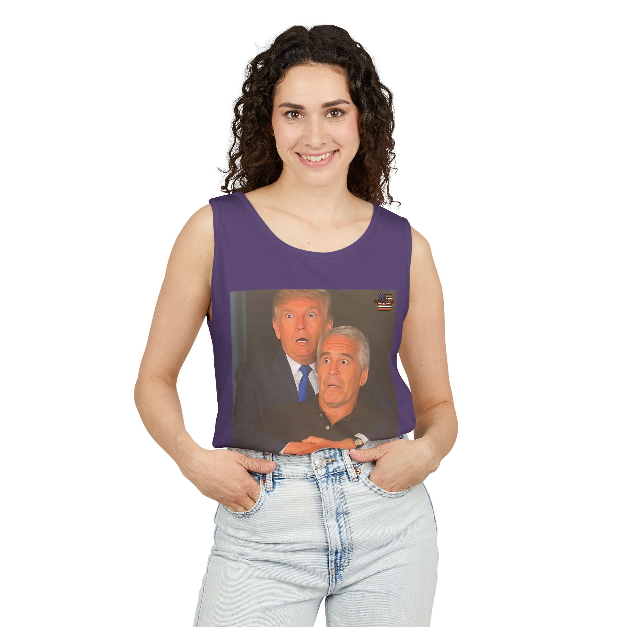 Trump and Epstein Coldplay Cam Unisex Cotton Tank Top