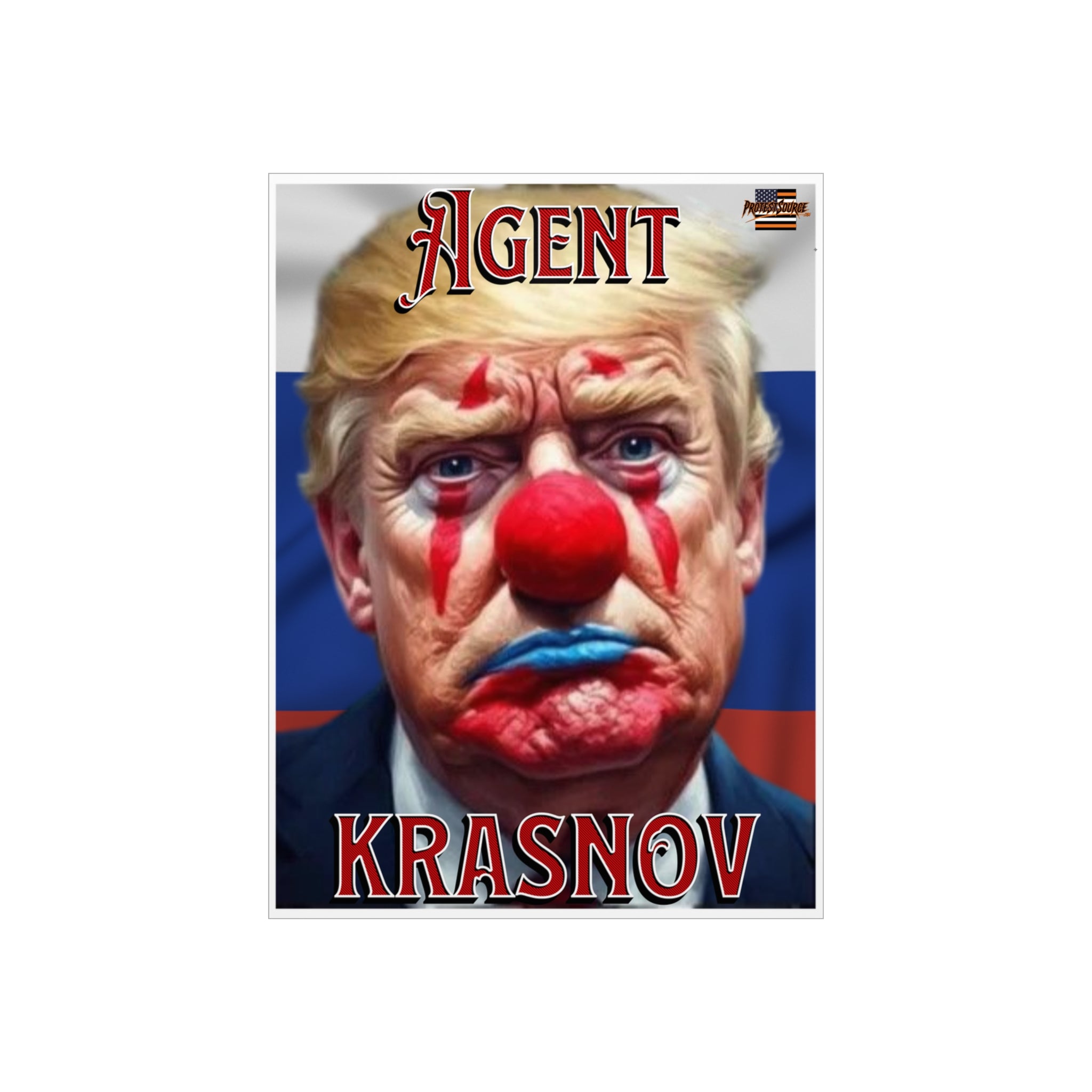Agent Krasnov Protest Sign, Durable Foam Board Art, Framable for Home, Unique Decor, Wall Art, Civil Rights Awareness, Gift for Activists