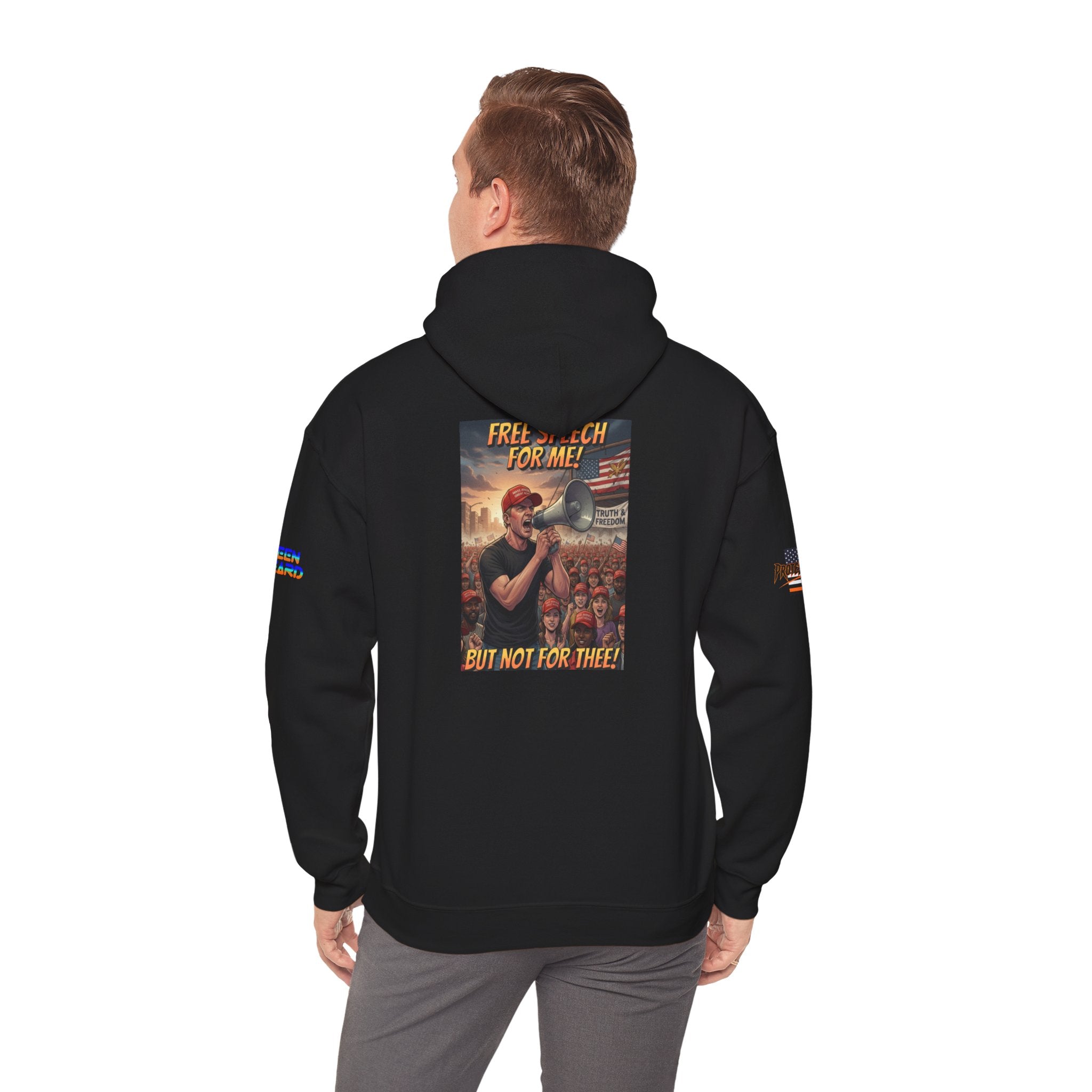 Free Speech for Me but not for Thee Unisex Heavy Blend Gildan Hoodie Sweatshirt, Casual Wear, Gift for Activists, Comfortable Protest Wear