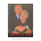 Trump and Epstein Coldplay Cam 18"X24" Plastic Protest Yard Sign w/Wire Stand