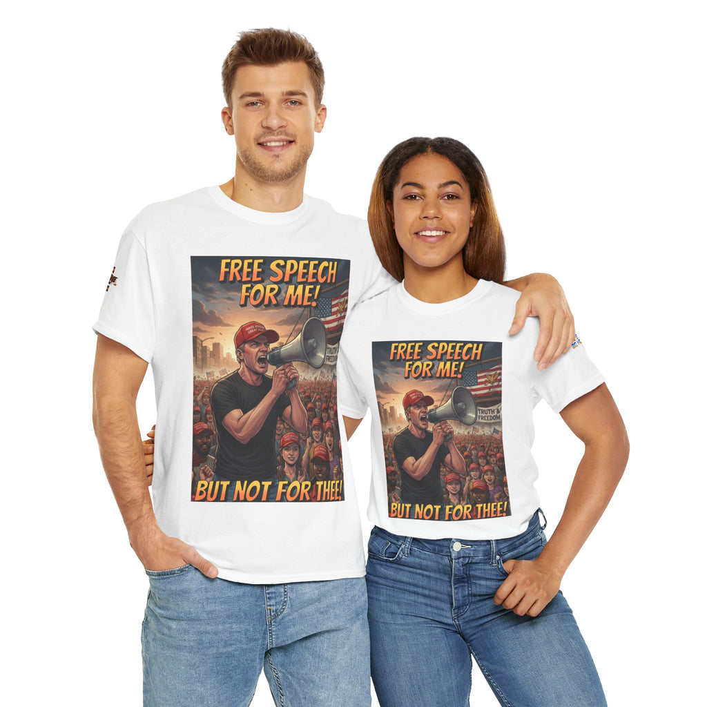Free Speech for Me, But Not for Thee Unisex Heavy Cotton Gildan Tee
