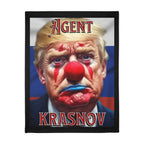 Agent Krasnov Protest-Themed 60" x 80" Velveteen Microfiber Blanket, Cozy, Soft Warmth for Activists, Great for Rallies, Home Decor, Gifting