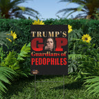 Guardians Of Pedophiles 18"X24" Plastic Protest Yard Sign w/Wire Stand
