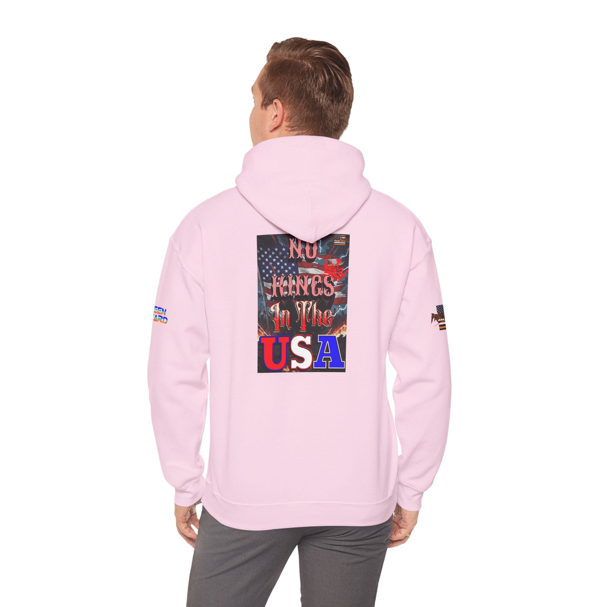 No Kings in the USA Unisex Heavy Blend Gildan Hoodie Sweatshirt, Casual Wear, Gift for Activists, Comfortable Protest Wear