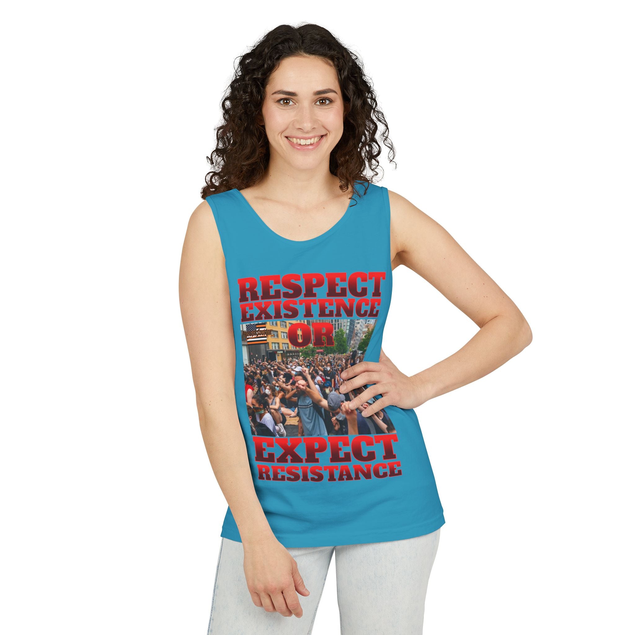 Respect Existence or Expect Resistance Unisex Cotton Tank Top