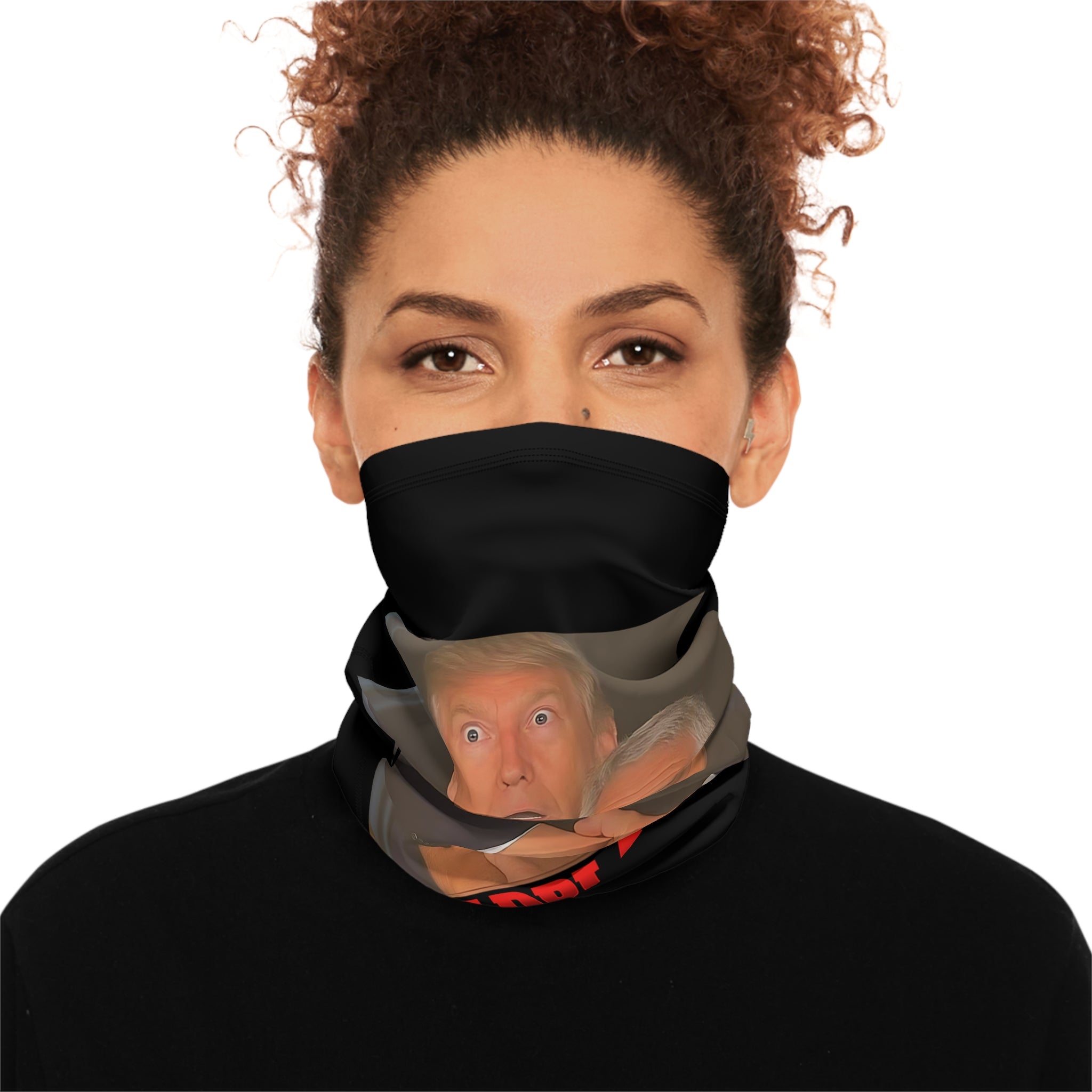Trump Epstein Coldplay Cam Winter Neck Gaiter with Drawstring, Protest Gear, Winter Accessories, Outdoor Wear, Gift for Activists, Cozy Neckwarmer