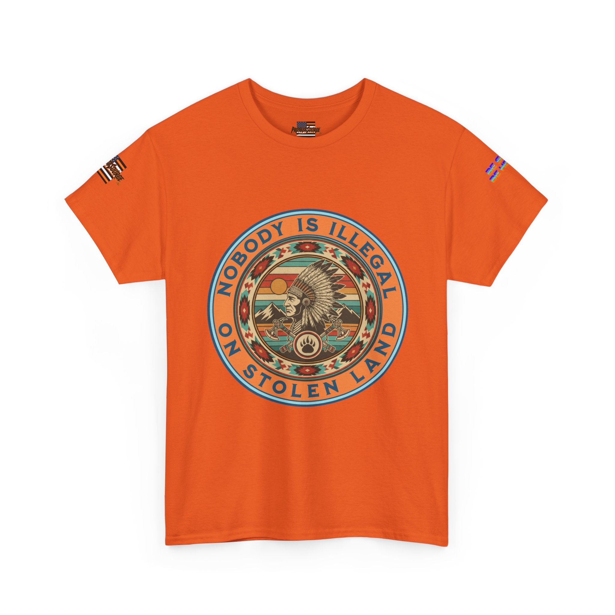 Nobody is Illegal on Stolen Land Unisex Heavy Cotton Gildan Tee, Casual Wear, Gift for Activists, Comfortable Protest Wear