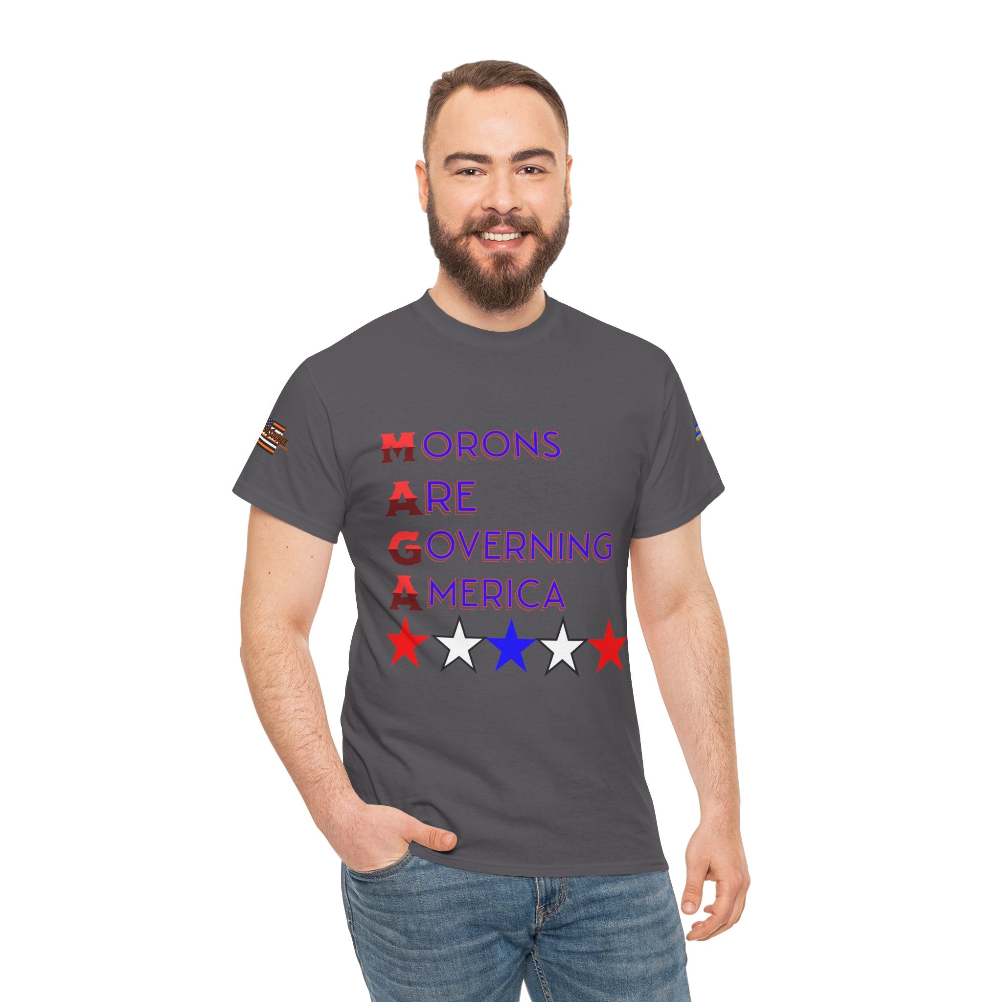 Morons Are Governing America Unisex Heavy Cotton Gildan Tee, Casual Wear, Gift for Activists, Comfortable Protest Wear