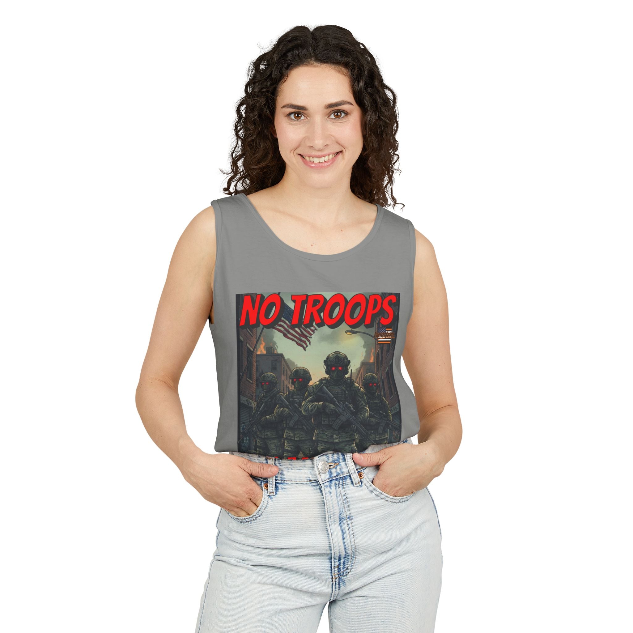 No Troops On American Streets Unisex Cotton Tank Top