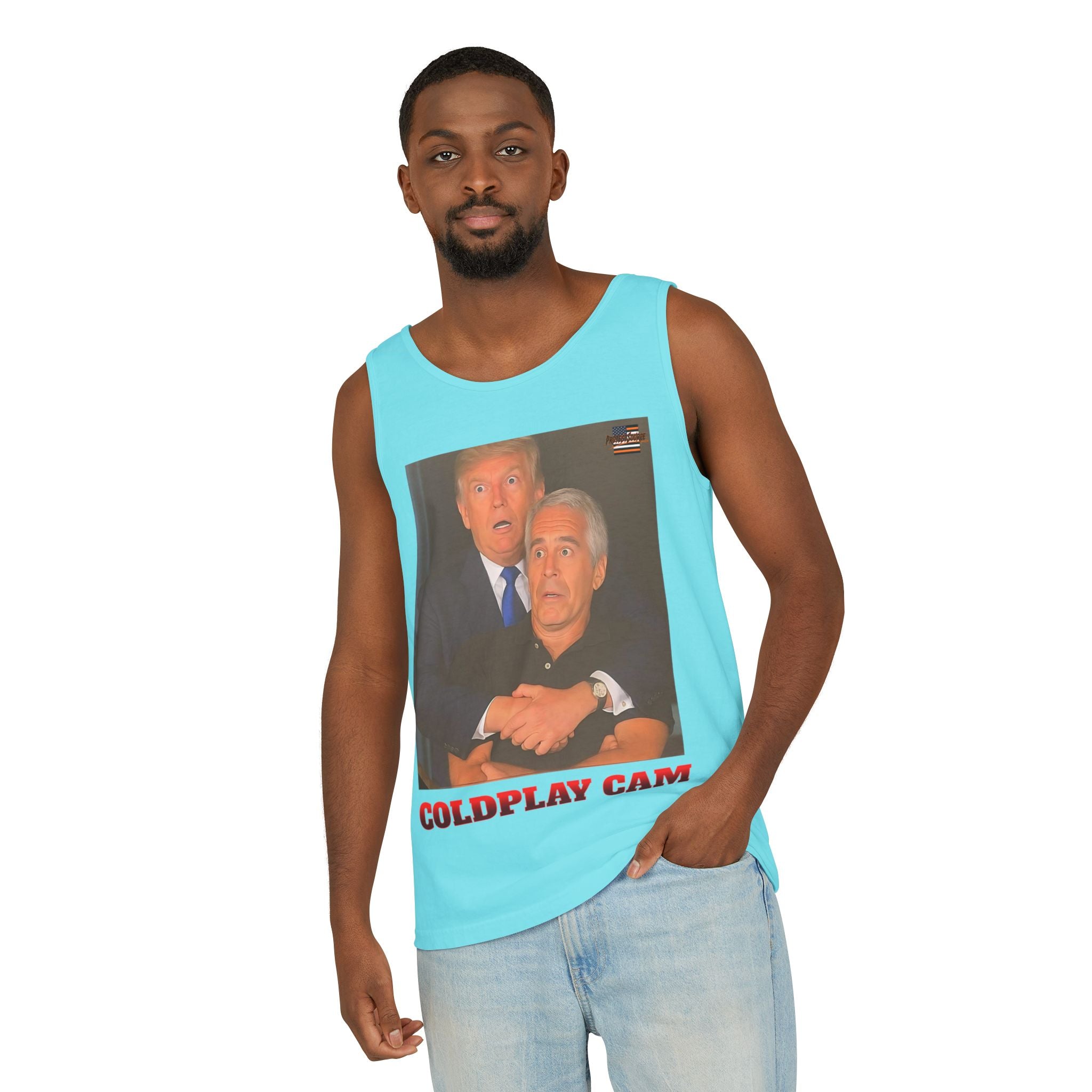 Trump and Epstein Coldplay Cam Unisex Cotton Tank Top