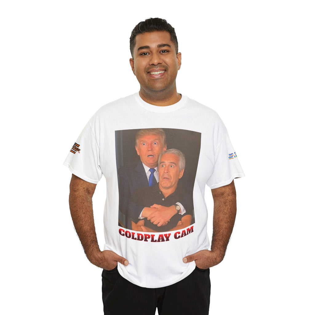 Trump Epstein Coldplay Cam Unisex Heavy Cotton Gildan Tee, Casual Wear, Gift for Activists, Comfortable Protest Wear