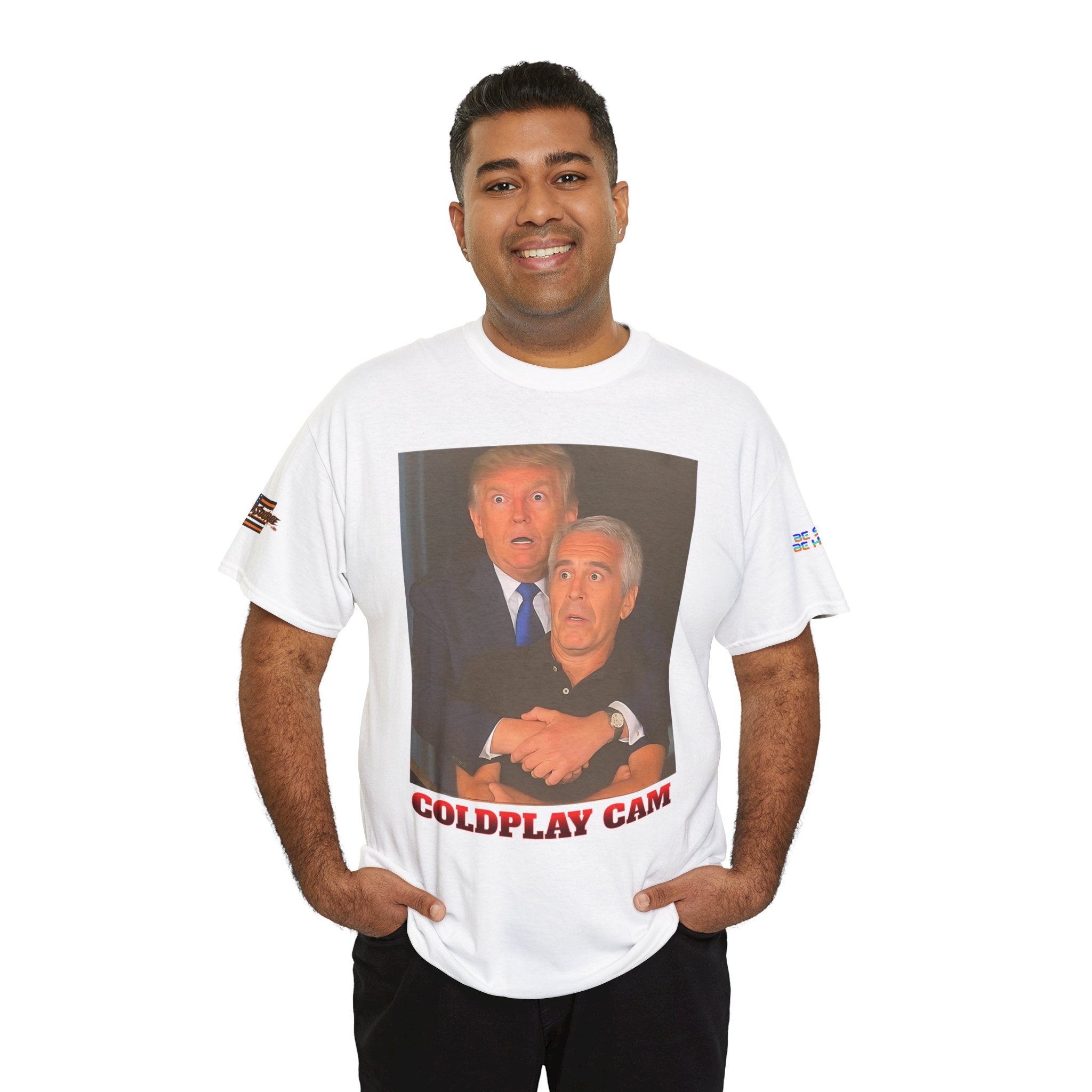 Trump Epstein Coldplay Cam Unisex Heavy Cotton Gildan Tee, Casual Wear, Gift for Activists, Comfortable Protest Wear