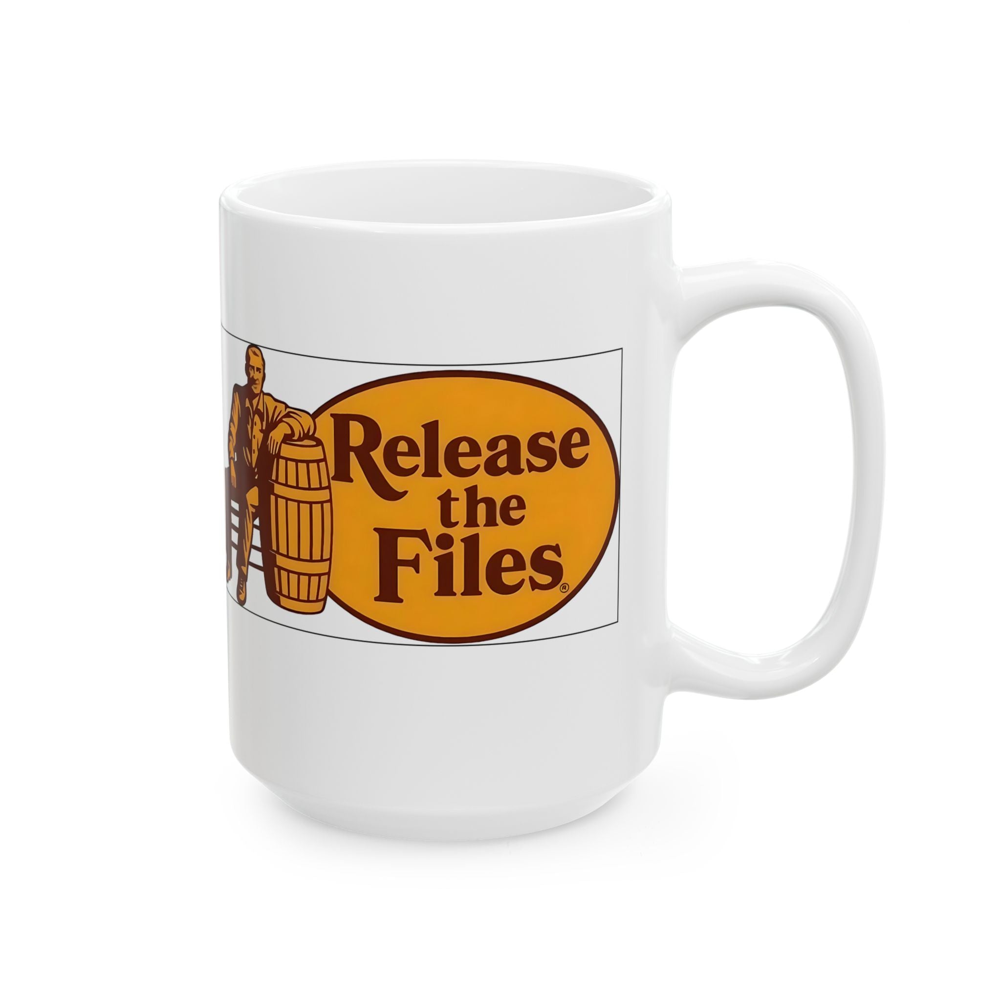 Release The Files 15 oz. Ceramic Coffee Mug, Perfect for Activists, Protests, Gifts, and Daily Use