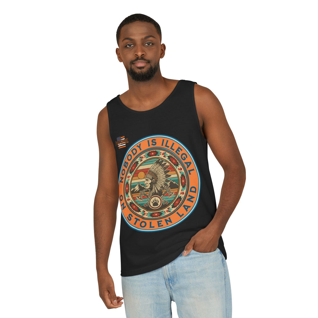 Nobody is Illegal on Stolen Land Unisex Cotton Tank Top