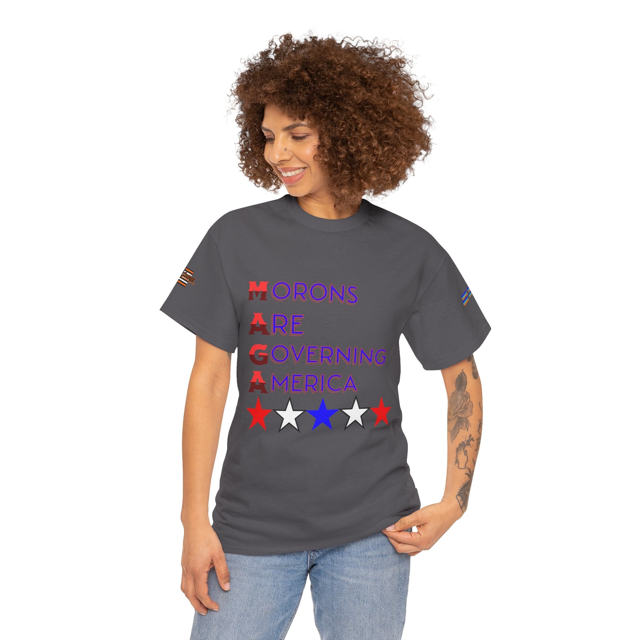Morons Are Governing America Unisex Heavy Cotton Gildan Tee, Casual Wear, Gift for Activists, Comfortable Protest Wear