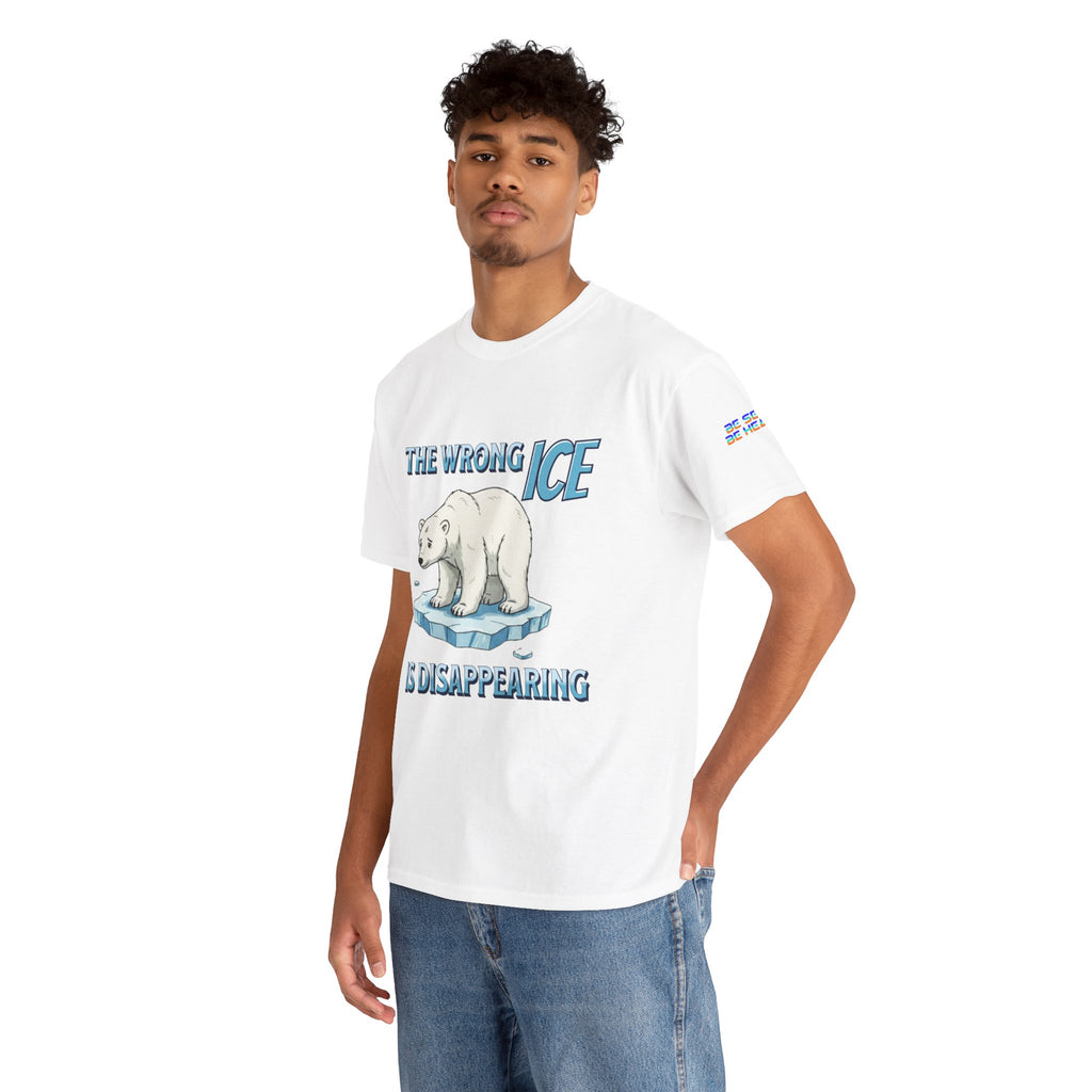 The Wrong ICE is Disappearing Unisex Heavy Cotton Gildan Tee, Casual Wear, Gift for Activists, Comfortable Protest Wear