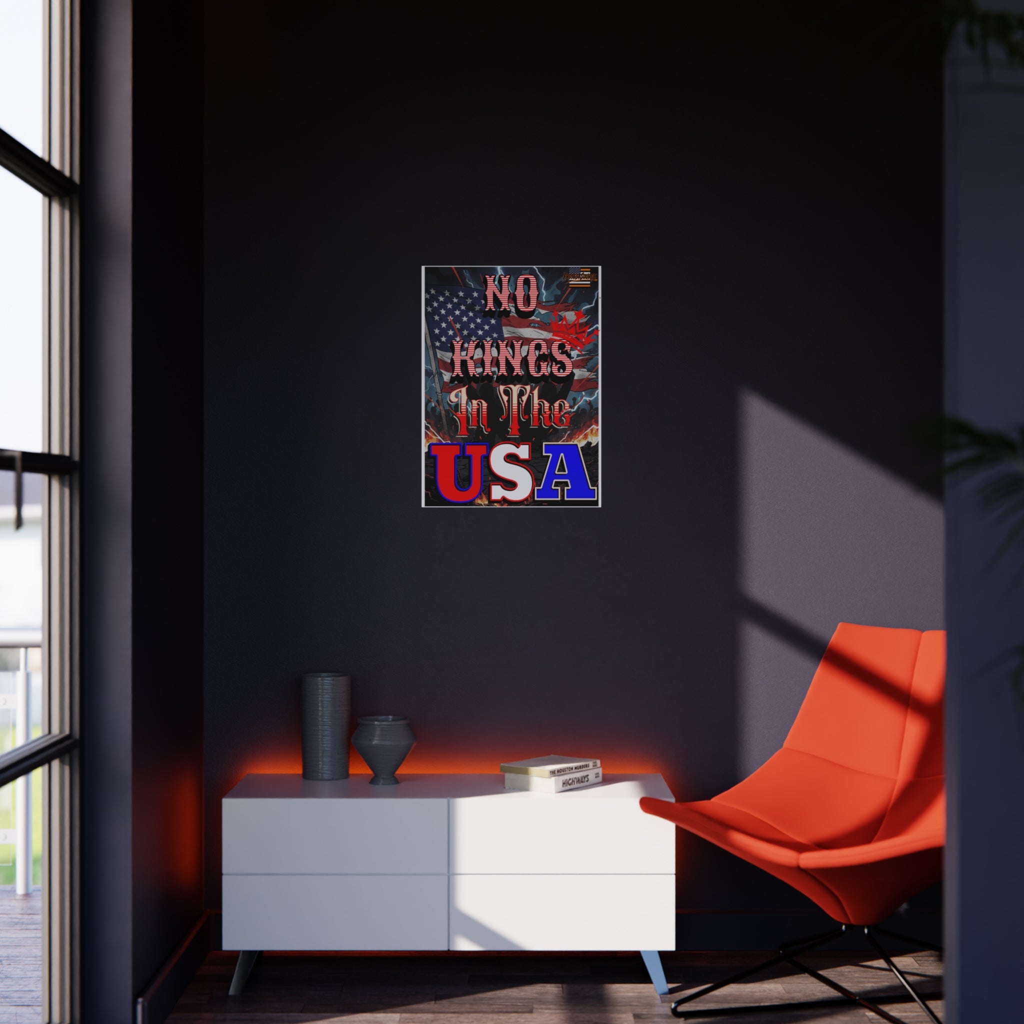 No Kings in the USA Protest Sign, Durable Foam Board Art, Framable for Home, Unique Decor, Wall Art, Civil Rights Awareness, Gift for Activists
