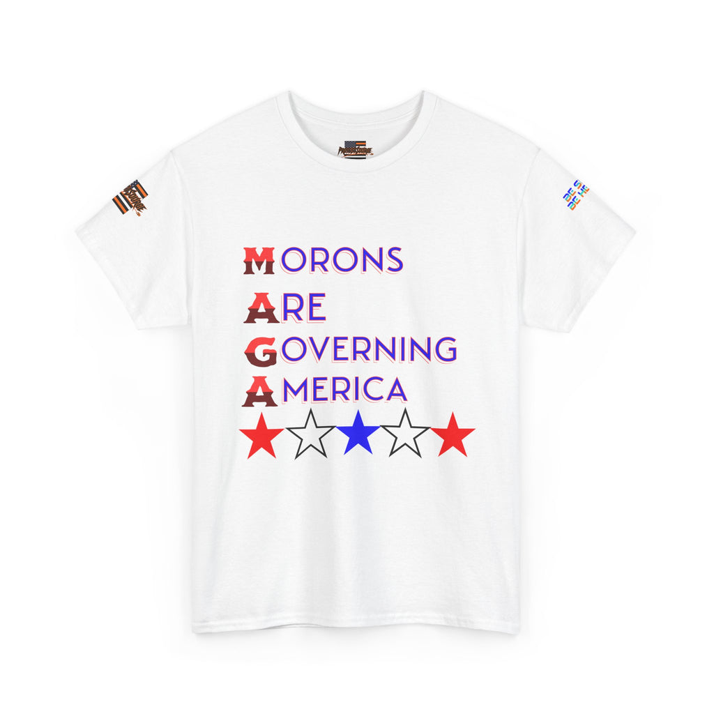 Morons Are Governing America Unisex Heavy Cotton Gildan Tee, Casual Wear, Gift for Activists, Comfortable Protest Wear